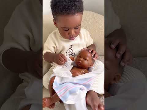 La Newborn Baby Doll African &quot;First Day&quot; Real Boy