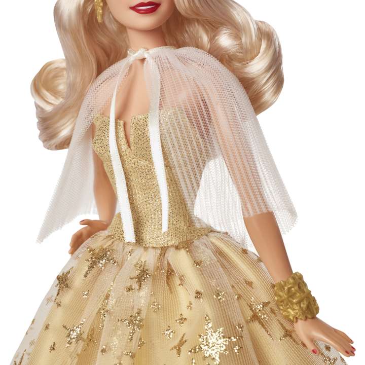 Holiday 2023 Barbie Doll, Seasonal Collector Gift, Golden Gown And Blond Hair
